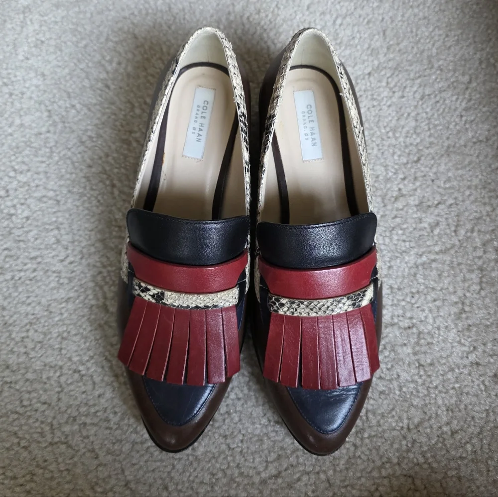 Cole Haan Women's Red, Black, and Navy Loafers - Picture 1 of 4